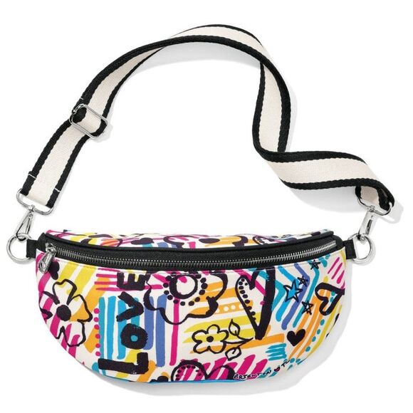 New!  Brighton Graffiti Love Crossbody Belt Bag - $78 - Picture 1 of 10